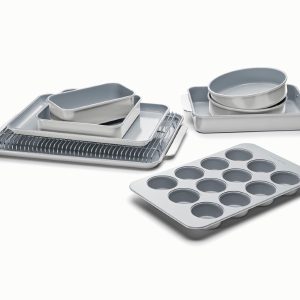Ceramic-Coated Steel Bakeware Set Non-Toxic & Non-Stick Gray