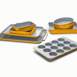 Ceramic-Coated Steel Bakeware Set Non-Toxic & Non-Stick Marigold