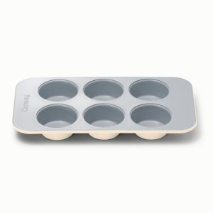 6-Cup Muffin Pan Ceramic Non-Stick & Non-Toxic Cream