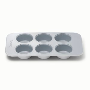 6-Cup Muffin Pan Ceramic Non-Stick & Non-Toxic Gray