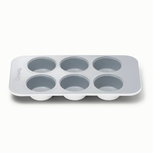 6-Cup Muffin Pan Ceramic Non-Stick & Non-Toxic White