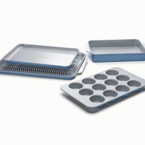 6 Piece Bakeware Set Organizers Included Non-Toxic Ceramic Coating Slate