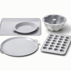 Bakeware+ Set 5-Piece Ceramic-Coated Set for Specialty Baking Gray
