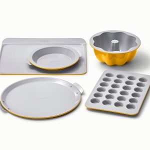 Bakeware+ Set 5-Piece Ceramic-Coated Set for Specialty Baking Marigold