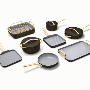 Ceramic-Coated Cookware Bundle Classic Cookware + Squareware Sets Black