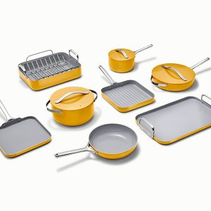 Ceramic-Coated Cookware Bundle Classic Cookware + Squareware Sets Marigold
