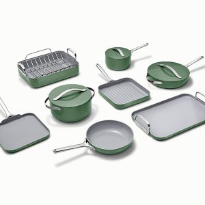 Ceramic-Coated Cookware Bundle Classic Cookware + Squareware Sets Sage