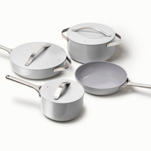 PFAS-Free Ceramic Cookware Set Non-Toxic Pots & Pans Set Gray