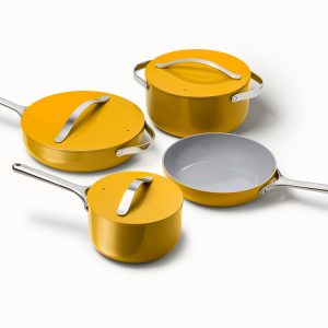 PFAS-Free Ceramic Cookware Set Non-Toxic Pots & Pans Set Marigold