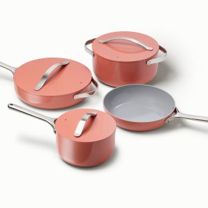 PFAS-Free Ceramic Cookware Set Non-Toxic Pots & Pans Set Perracotta