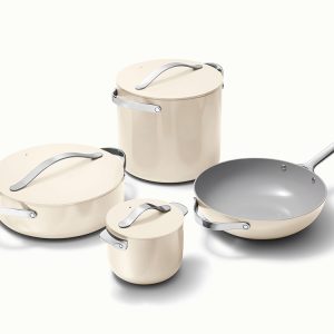 Cookware+ Set Non-Stick Cookware Set & Storage Cream