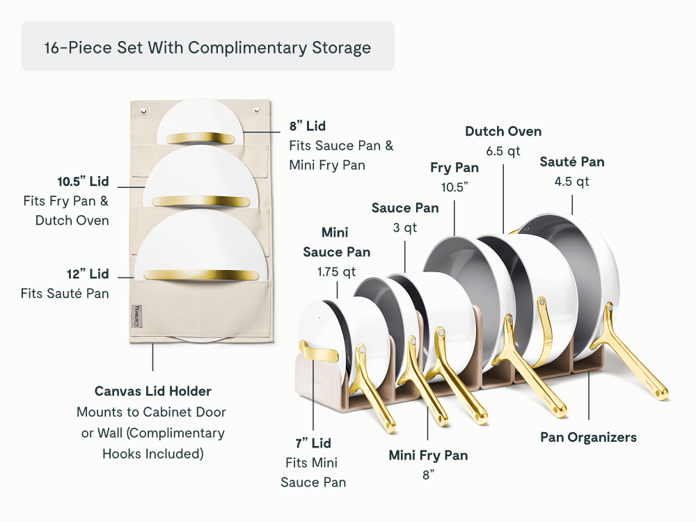Ceramic Cookware & Minis Set Nonstick Pots & Pans Set Non-Toxic White - Image 2
