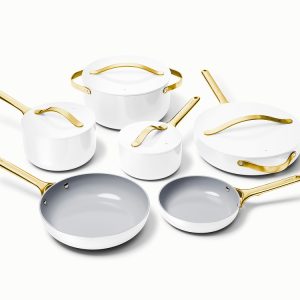 Ceramic Cookware & Minis Set Nonstick Pots & Pans Set Non-Toxic White
