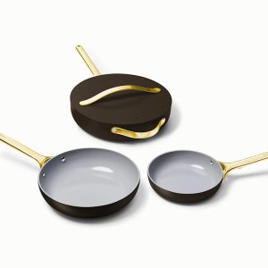 Ceramic Fry Pan Trio  Non-Toxic Coating for Frying Non-Stick Coating Black