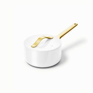Mini Sauce Pan Non-Toxic Surface Ceramic Non-Stick White