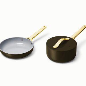 Mini Fry Pan & Sauce Pan Duo Ceramic Non-Stick & Non-Toxic Black