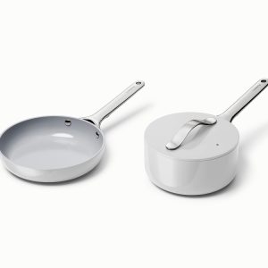Mini Fry Pan & Sauce Pan Duo Ceramic Non-Stick & Non-Toxic Gray