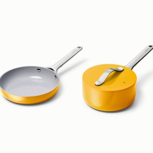 Mini Fry Pan & Sauce Pan Duo Ceramic Non-Stick & Non-Toxic Marigold