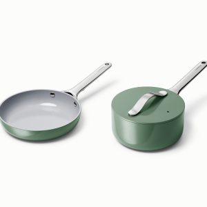 Mini Fry Pan & Sauce Pan Duo Ceramic Non-Stick & Non-Toxic Sage