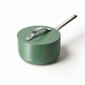 Ceramic Sauce Pan Non-Stick Sauce Pan with Lid Sage