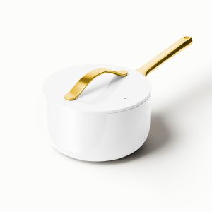 Ceramic Sauce Pan Non-Stick Sauce Pan with Lid White