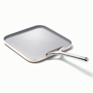 Griddle Pan Ceramic Non-Toxic Square Griddle Pan Cream