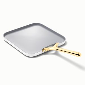 Griddle Pan Ceramic Non-Toxic Square Griddle Pan White
