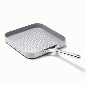 Ceramic Grill Pan Grill Pan for Stove Non Stick Grill Pan Gray