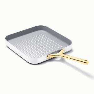 Ceramic Grill Pan Grill Pan for Stove Non Stick Grill Pan White