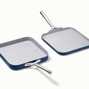 Square Pan Duo Non-Toxic Coating for Grilling and Frying Navy