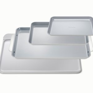 Complete Baking Sheet Bundle Set of 4 Non-Stick Ceramic Baking Sheets Gray