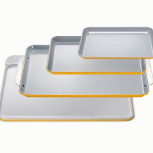 Complete Baking Sheet Bundle Set of 4 Non-Stick Ceramic Baking Sheets Marigold