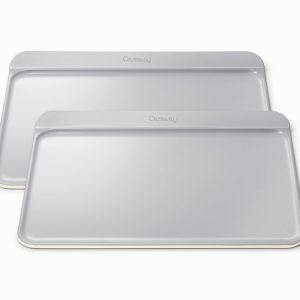 Cookie Sheet Duo Two 18x13” Non-Stick Ceramic Baking Sheets Cream
