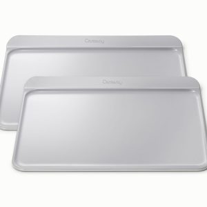 Cookie Sheet Duo Two 18x13” Non-Stick Ceramic Baking Sheets Gray