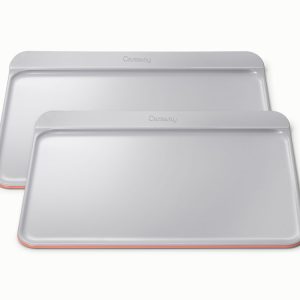 Cookie Sheet Duo Two 18x13” Non-Stick Ceramic Baking Sheets Perracotta