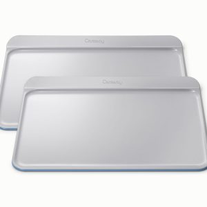 Cookie Sheet Duo Two 18x13” Non-Stick Ceramic Baking Sheets Slate