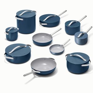 Best Ceramic Cookware Set Nonstick Pots & Pans Set Non-Toxic Navy