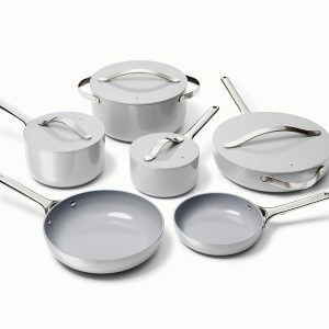 Ceramic Cookware & Minis Set Nonstick Pots & Pans Set Non-Toxic Gray