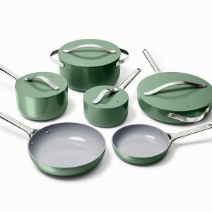 Ceramic Cookware & Minis Set Nonstick Pots & Pans Set Non-Toxic Sage