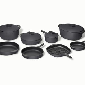 Deluxe Enameled Cast Iron Set Charcoal