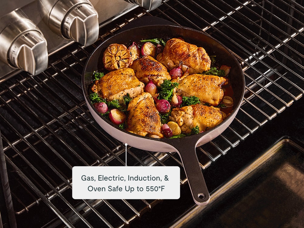 12” Enameled Cast Iron Large Skillet - Image 4