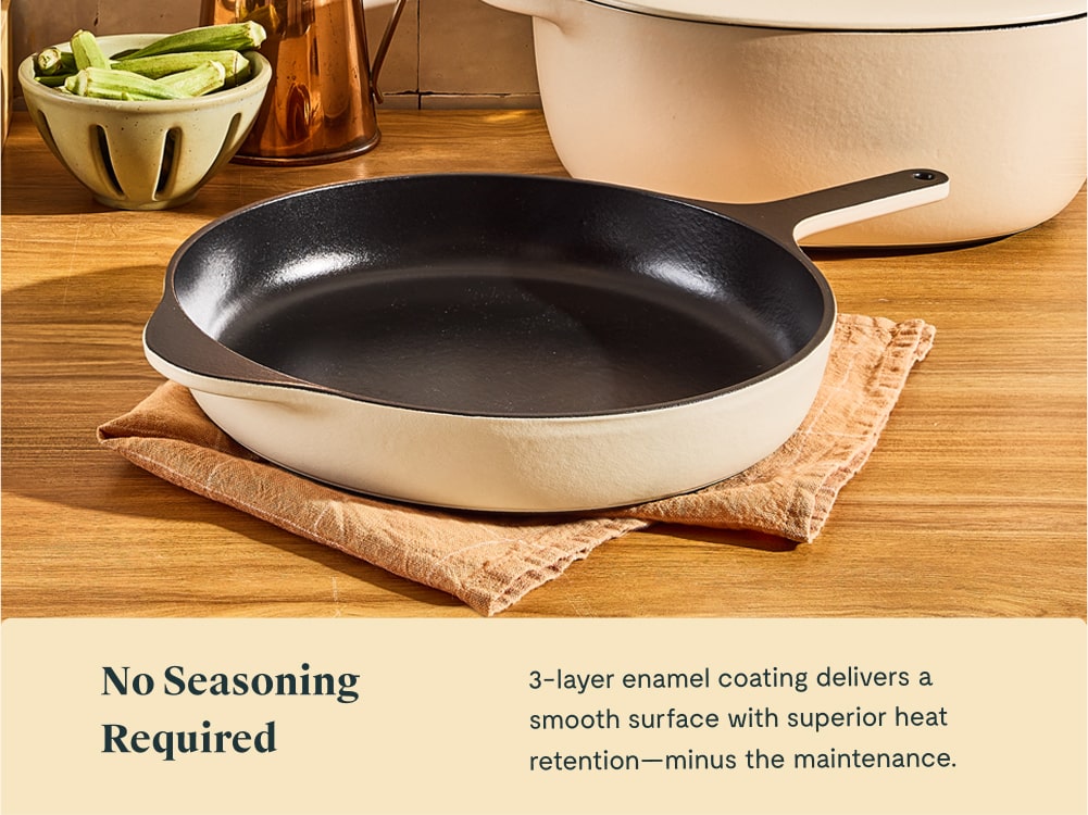 12” Enameled Cast Iron Large Skillet - Image 3