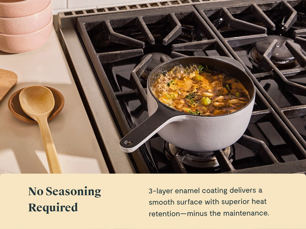 1.8 qt Enameled Cast Iron Mini Sauce Pan Rust - Image 4