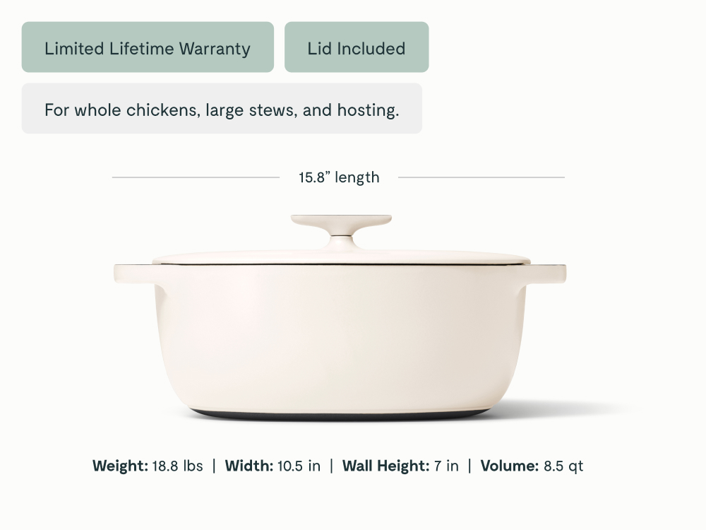 8.5 qt Enameled Cast Iron Oval Dutch Oven - Image 2