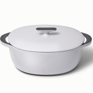 8.5 qt Enameled Cast Iron Oval Dutch Oven Gray