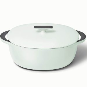 8.5 qt Enameled Cast Iron Oval Dutch Oven Light Mist