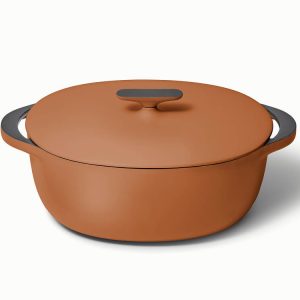 8.5 qt Enameled Cast Iron Oval Dutch Oven Rust