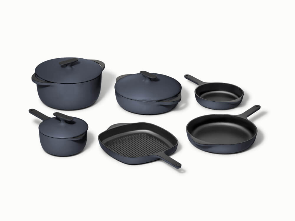 Enameled Cast Iron & Minis Set Midnight Blue