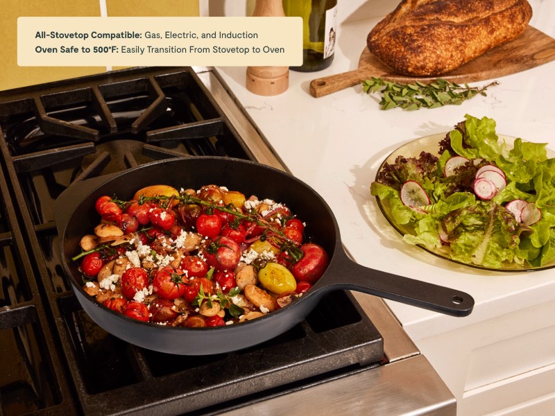 Enameled Cast Iron Skillet - 10.5" Midnight Blue - Image 4