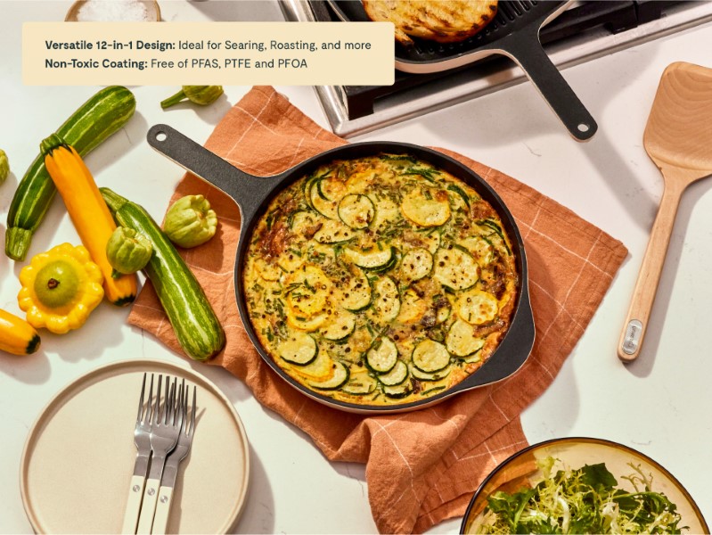 Enameled Cast Iron Skillet - 10.5" Midnight Blue - Image 3